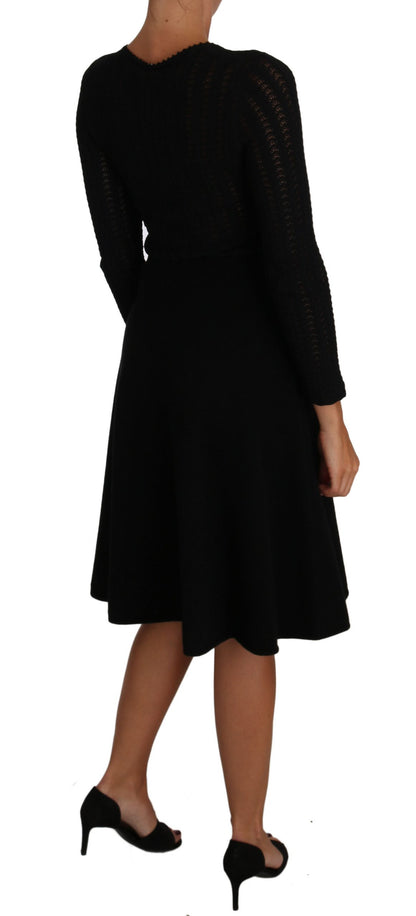 Elegante vestido tubo de punto negro
