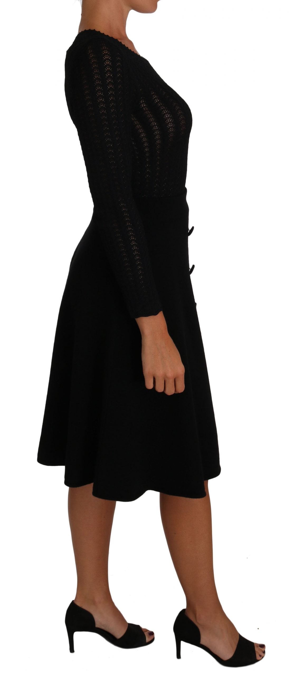 Elegante vestido tubo de punto negro