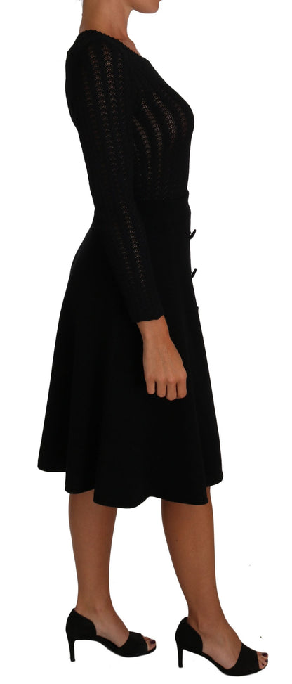 Elegante vestido tubo de punto negro