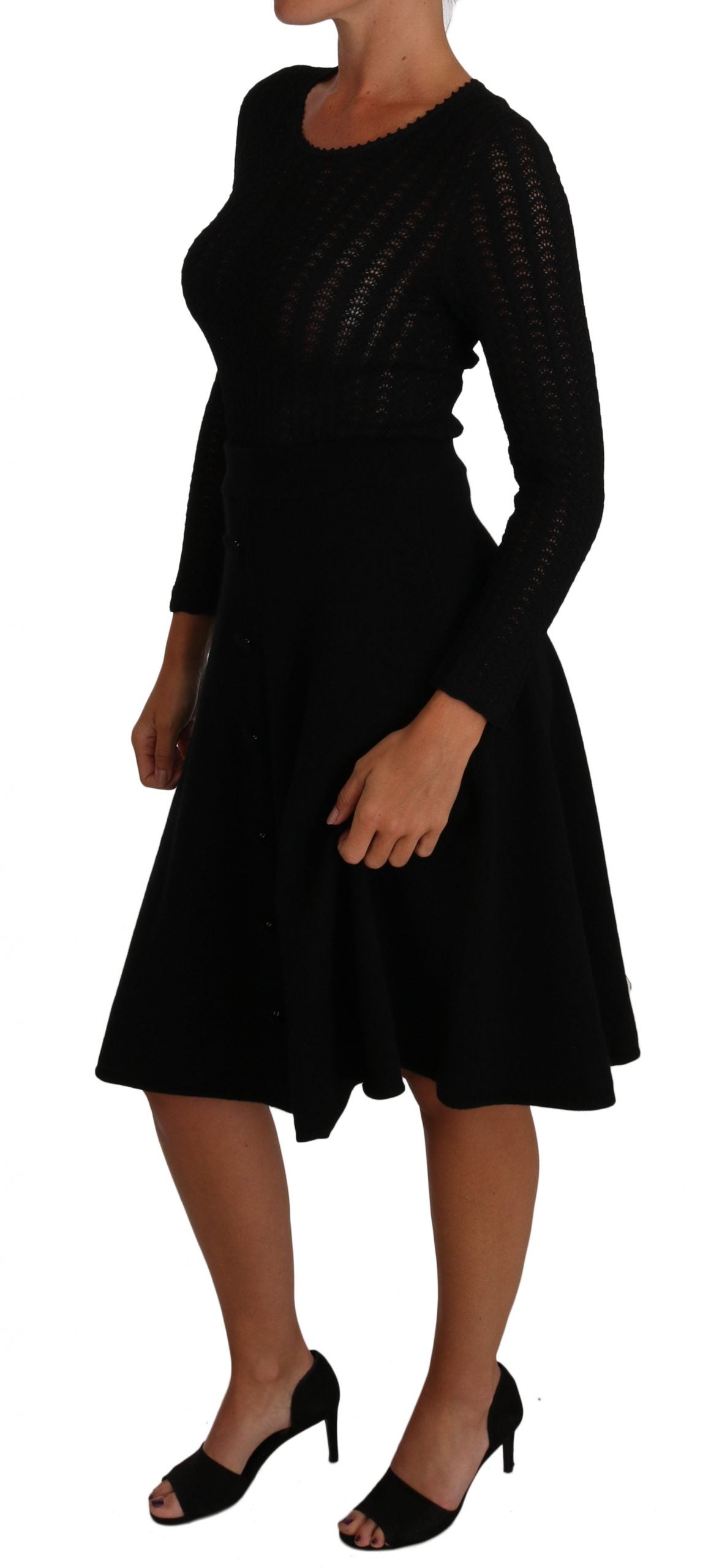 Elegante vestido tubo de punto negro