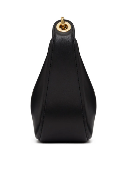 Bolso de hombro mini Hobo Vlogo de cuero negro