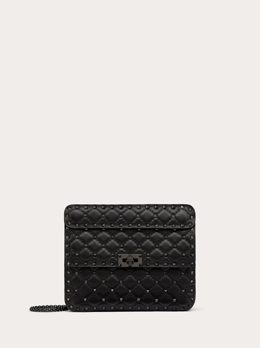 Bolso Rockstudt Spike mediano de piel napa negra