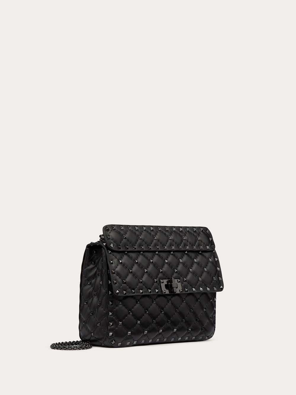 Bolso Rockstudt Spike mediano de piel napa negra