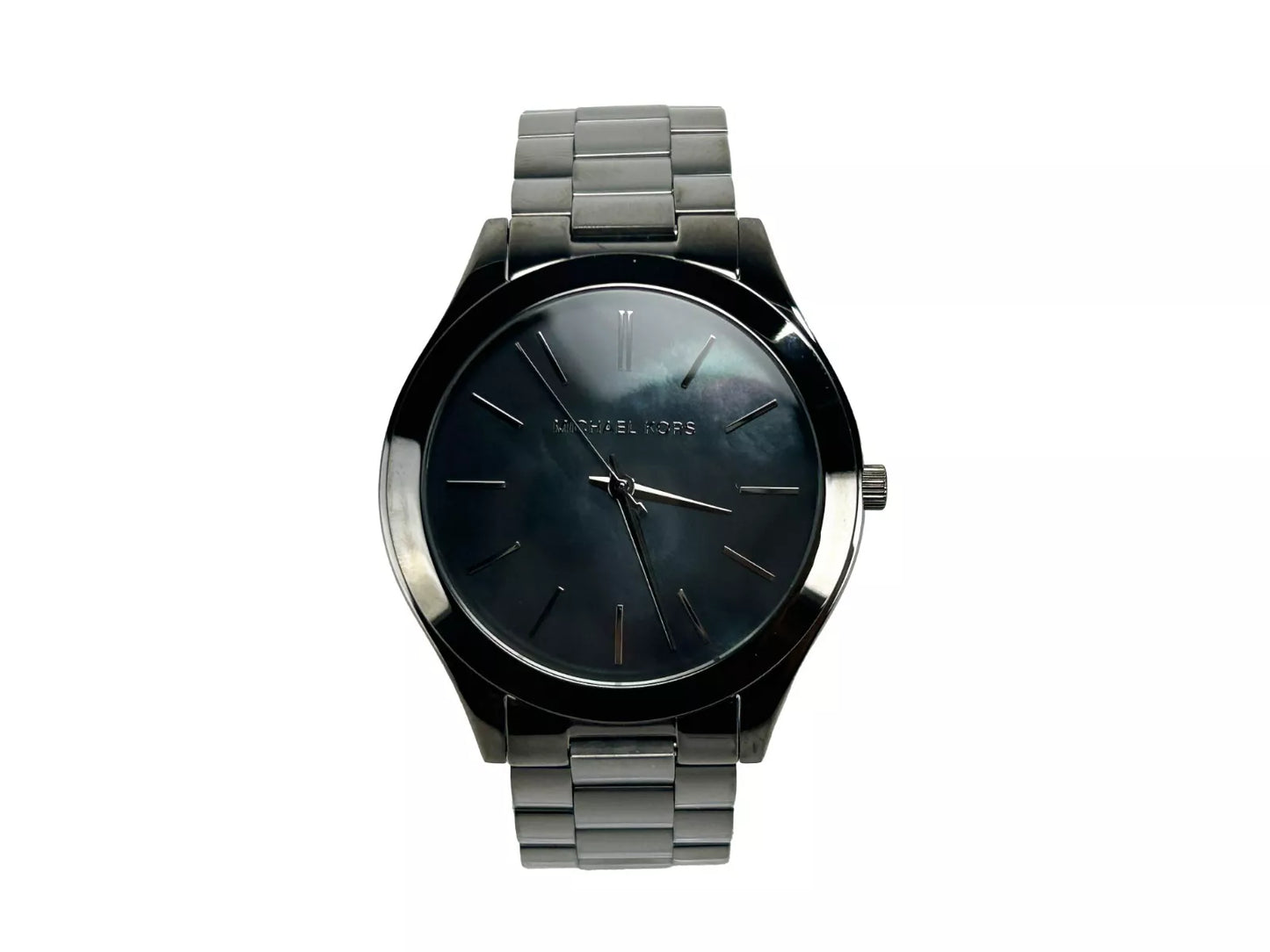 Reloj de acero inoxidable Slim Runway Gun Metal MK3413