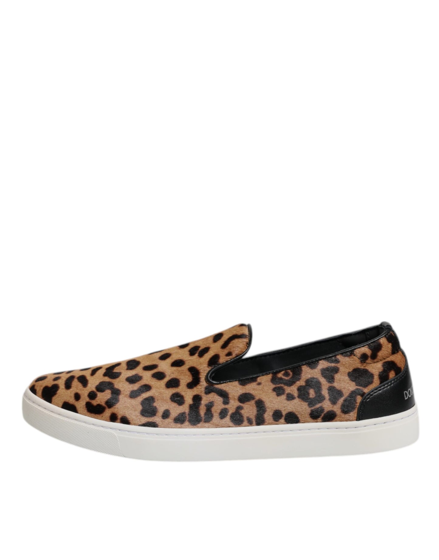 Zapatillas deportivas de piel de becerro marrón con estampado de leopardo