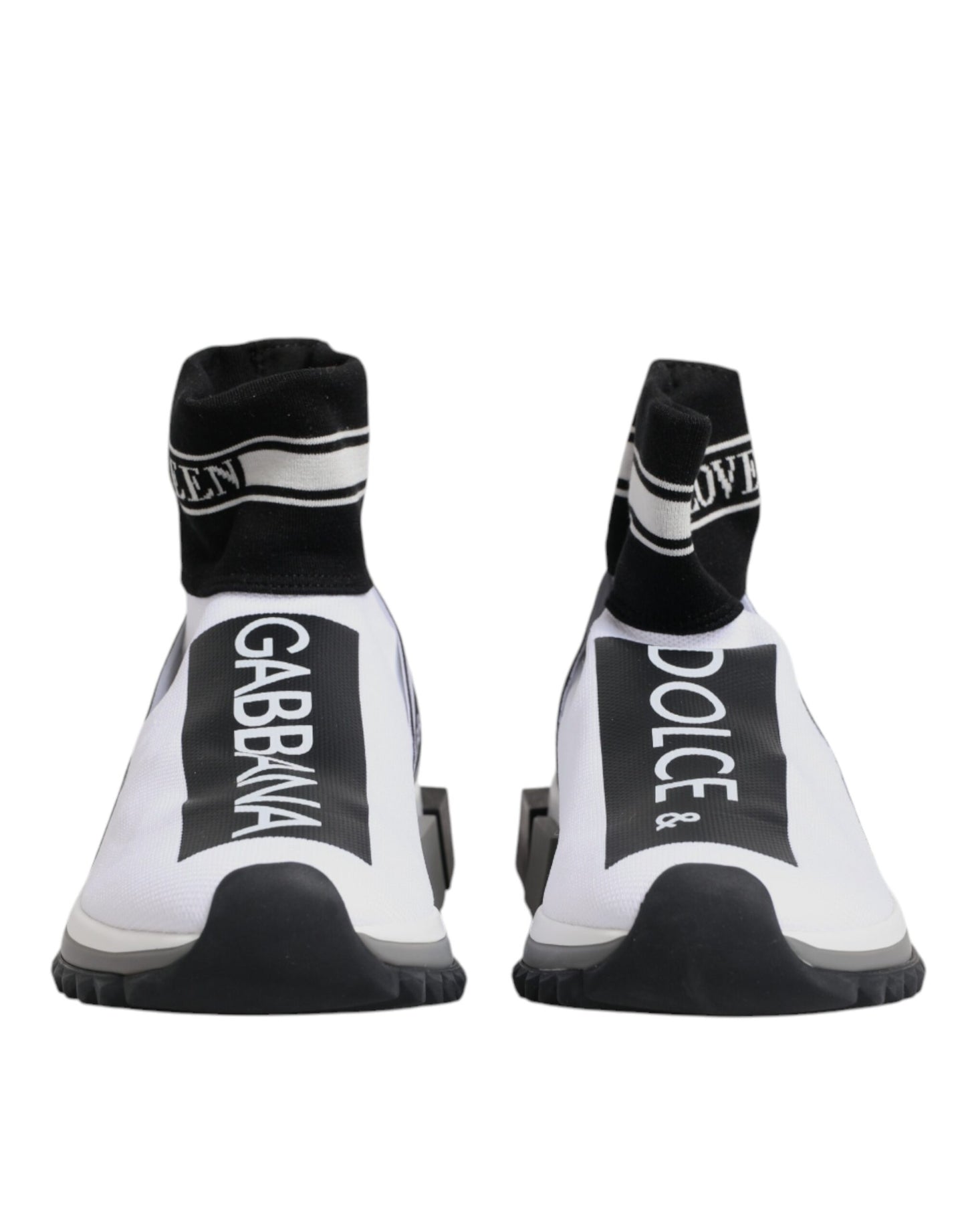 Zapatillas deportivas con calcetines Sorrento blancos y negros