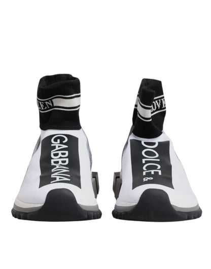 Zapatillas deportivas con calcetines Sorrento blancos y negros