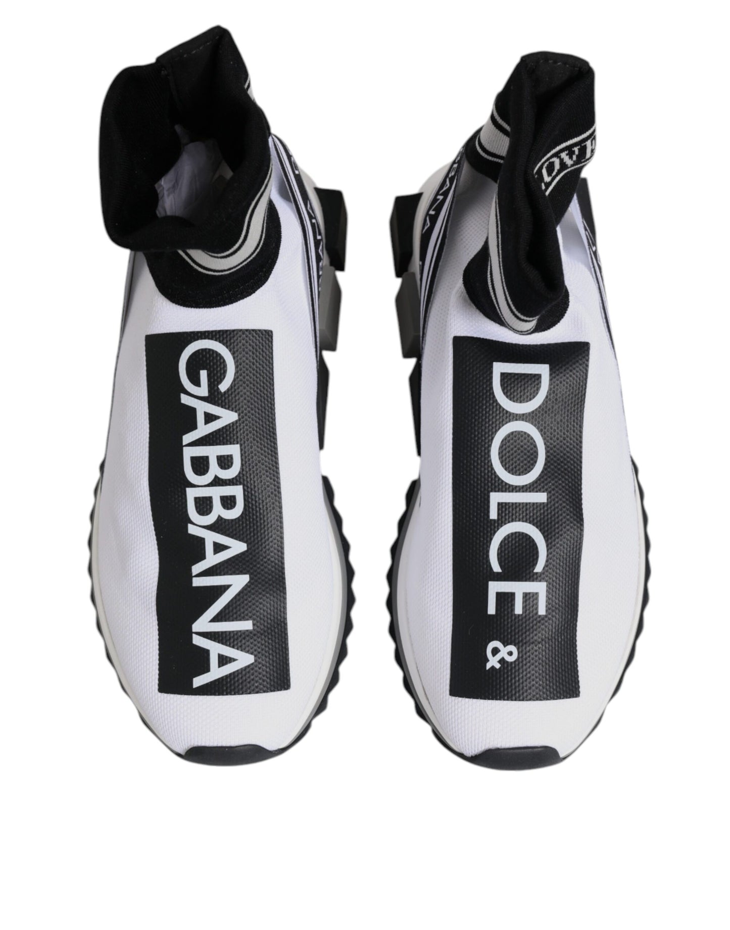 Zapatillas deportivas con calcetines Sorrento blancos y negros