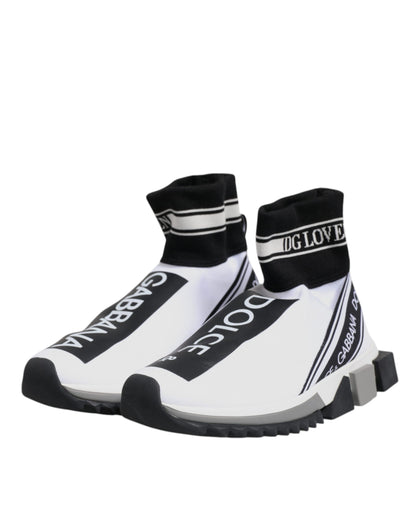 Zapatillas deportivas con calcetines Sorrento blancos y negros