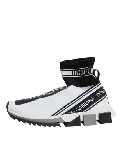 Zapatillas deportivas con calcetines Sorrento blancos y negros