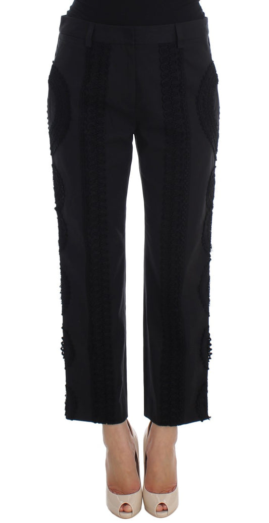 Elegantes pantalones capri negros de torero