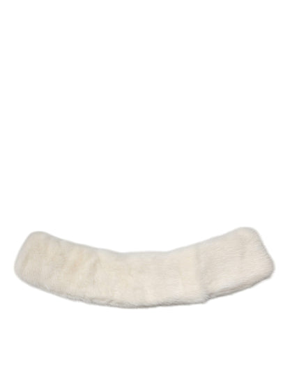 Bufanda de cuello de piel de visón blanca para mujer