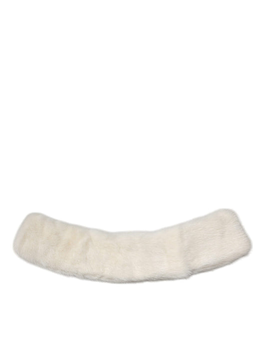 Bufanda de cuello de piel de visón blanca para mujer