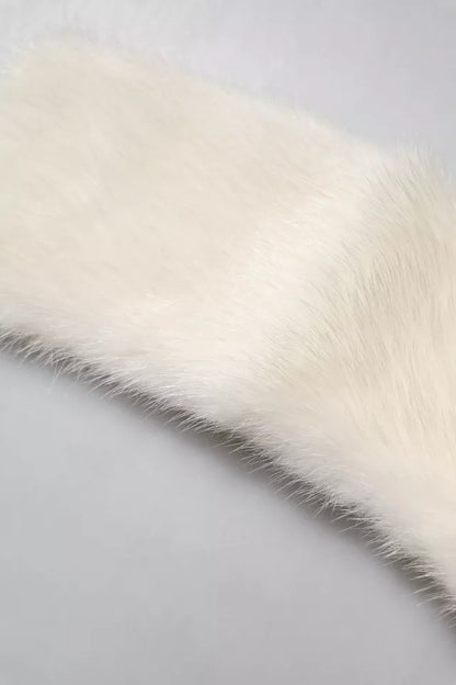 Bufanda de cuello de piel de visón blanca para mujer