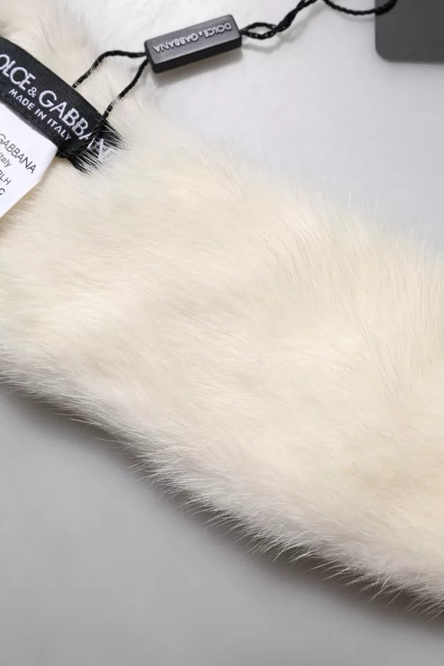 Bufanda de cuello de piel de visón blanca para mujer