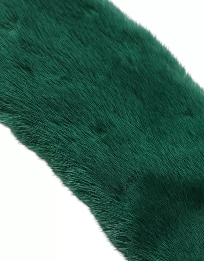Bufanda de cuello de piel de visón verde para mujer