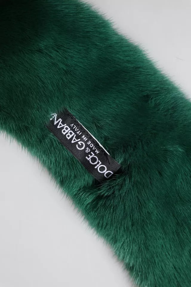 Bufanda de cuello de piel de visón verde para mujer