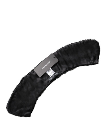 Bufanda de cuello para mujer con cuello de piel de cordero negra