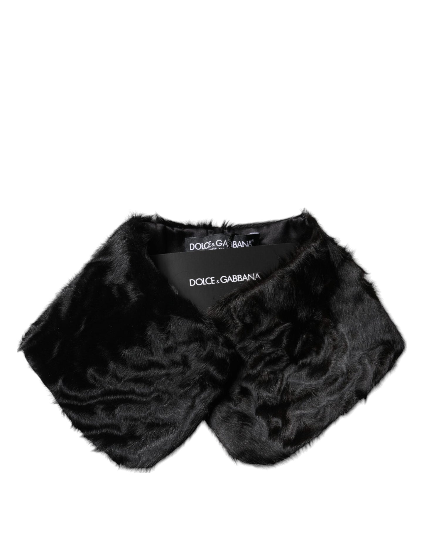 Bufanda de cuello para mujer con cuello de piel de cordero negra