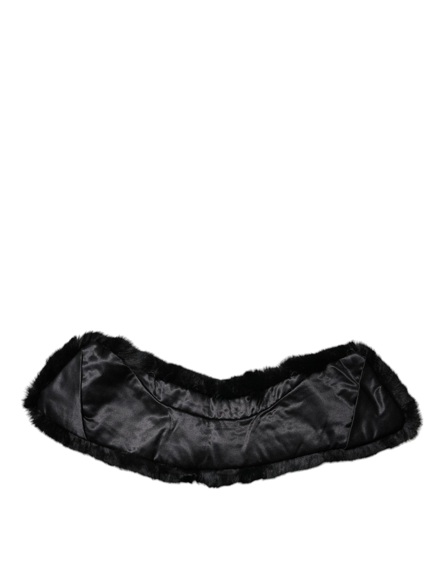 Bufanda de cuello para mujer con cuello de piel de cordero negra