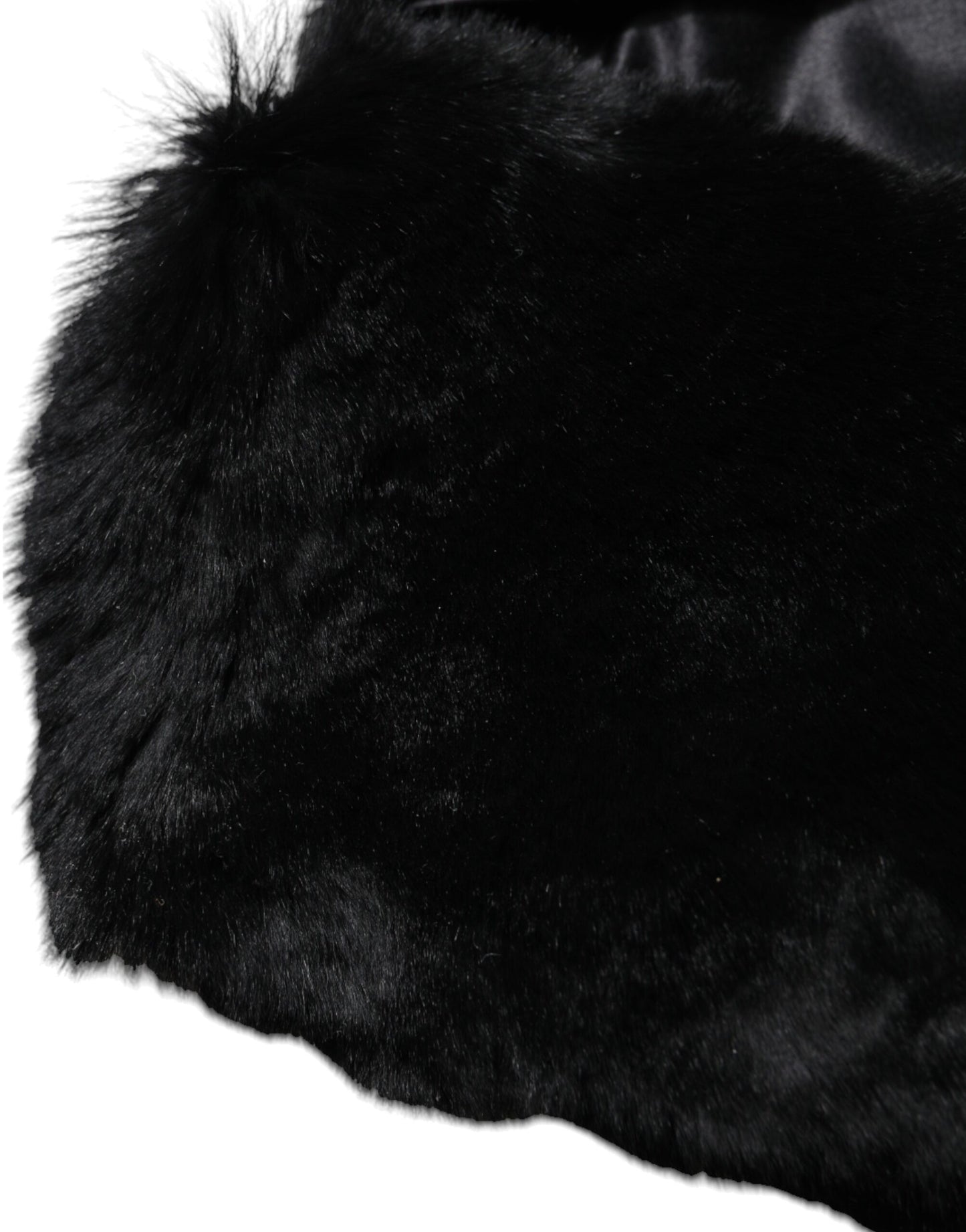 Bufanda de cuello para mujer con cuello de piel de cordero negra