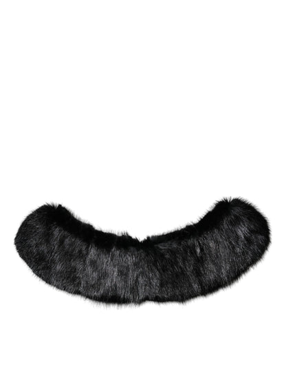 Bufanda de cuello tipo chal de piel negra