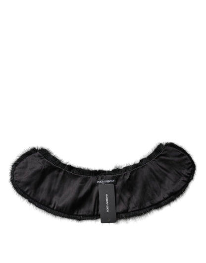 Bufanda de cuello tipo chal de piel negra
