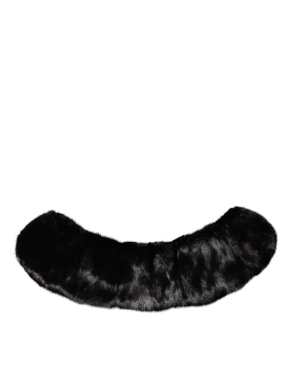 Bufanda de cuello tipo chal de piel negra