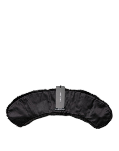 Bufanda de cuello tipo chal de piel negra