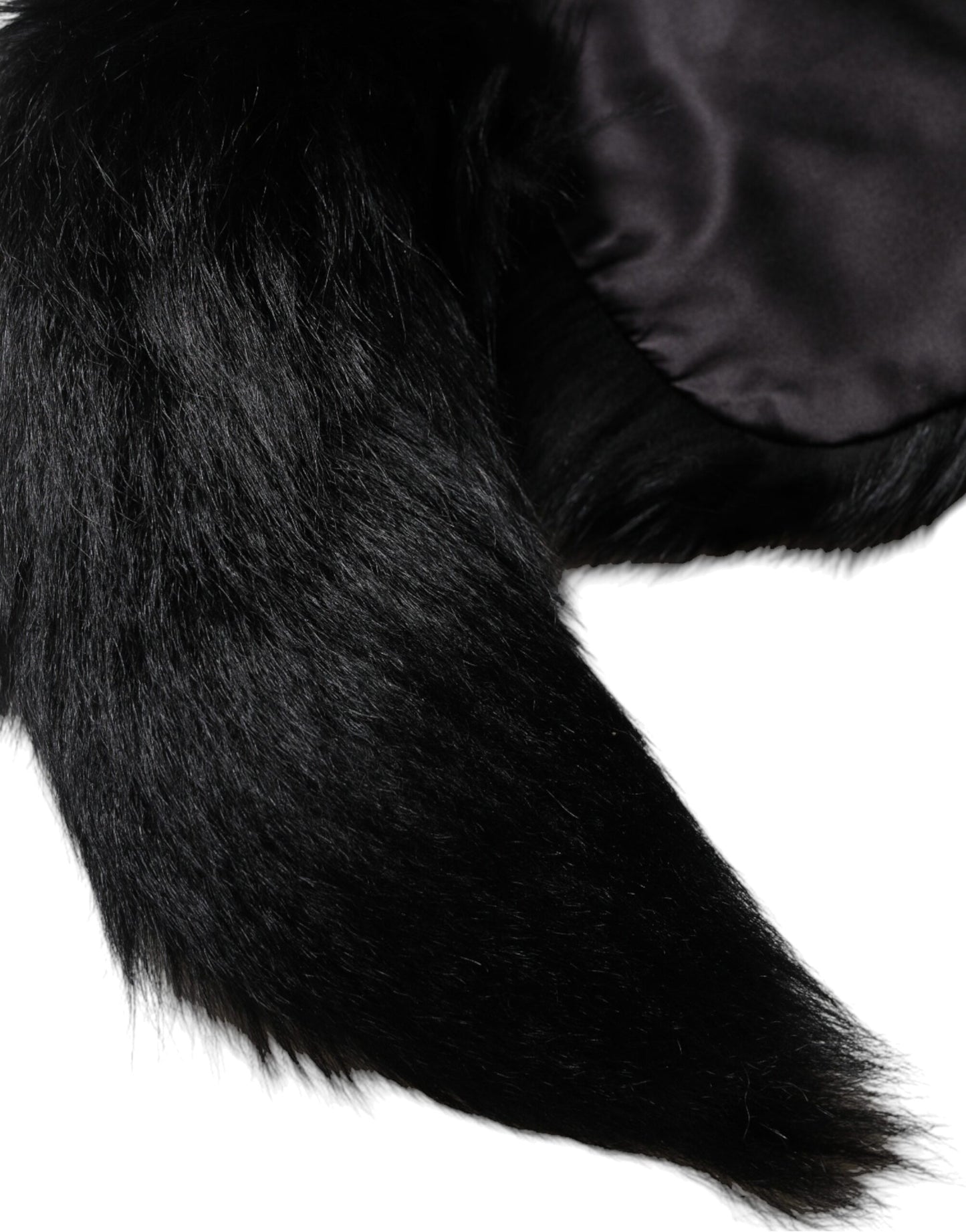 Bufanda de invierno cálida de piel de zorro negra