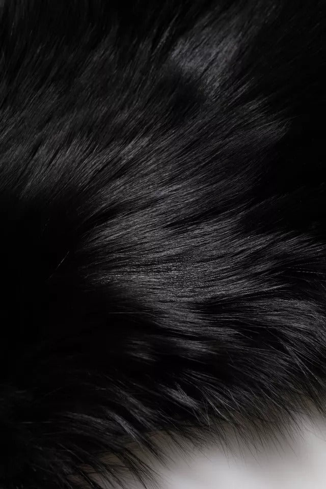 Bufanda de invierno cálida de piel de zorro negra