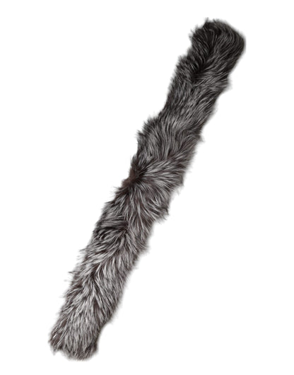 Bufanda de invierno cálida de piel de zorro gris