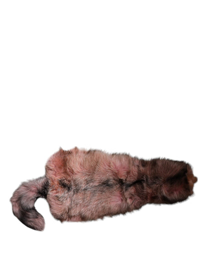 Bufanda de invierno con cuello de piel de zorro rosa escarchado