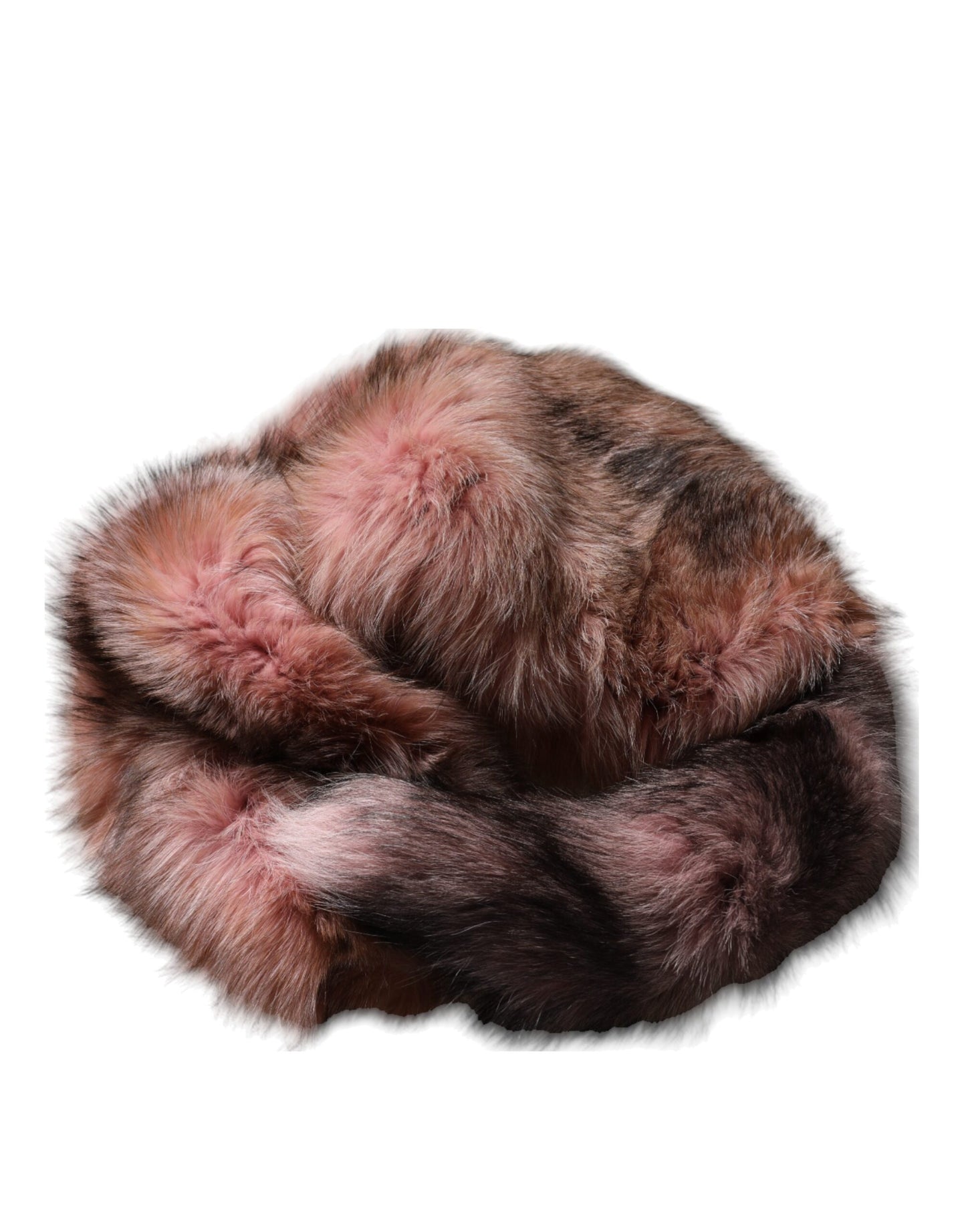 Bufanda de invierno con cuello de piel de zorro rosa escarchado
