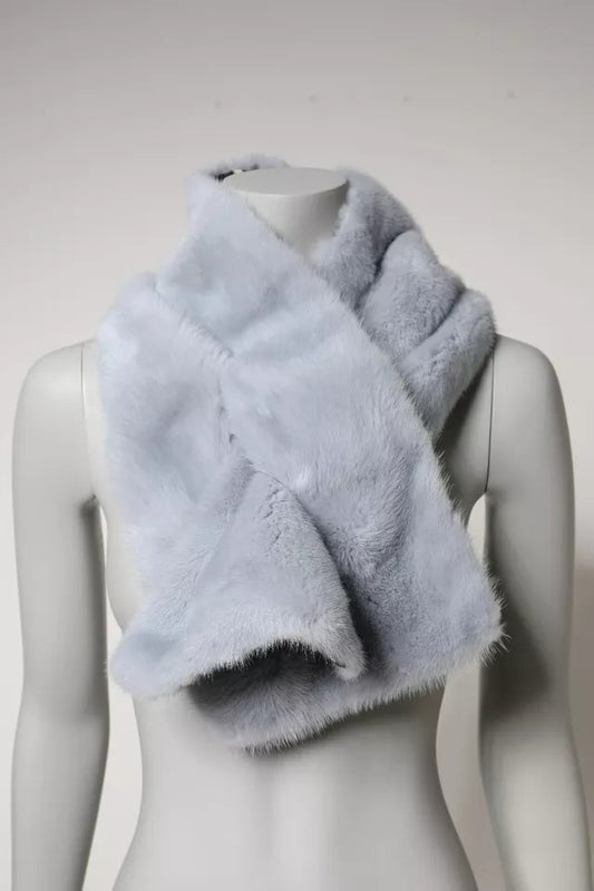 Bufanda de cuello de piel de visón azul claro
