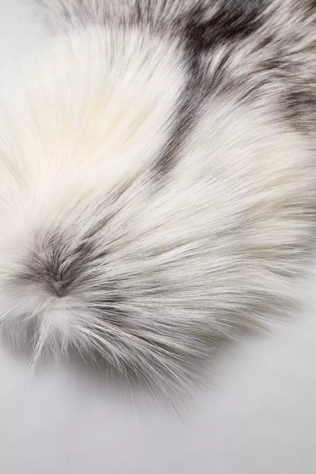Bufanda de invierno cálida de piel de zorro blanco
