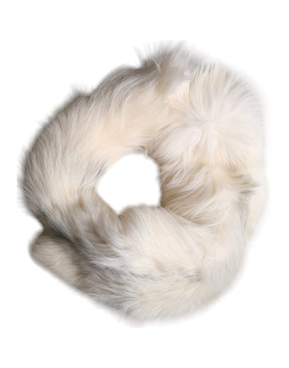 Bufanda de invierno cálida de piel de zorro blanco