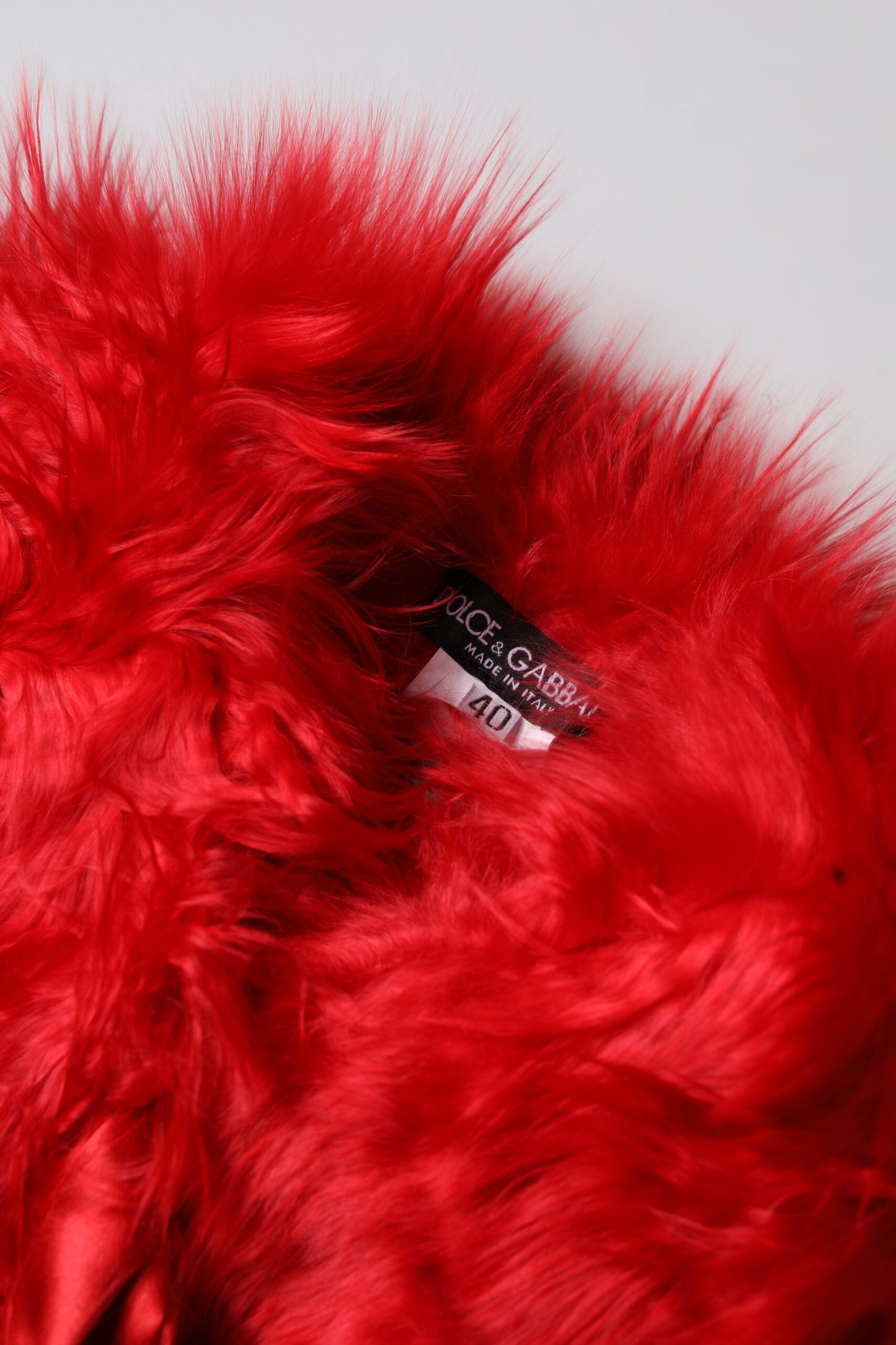 Bufanda de invierno para mujer de piel de alpaca roja
