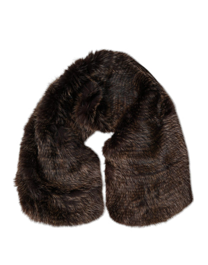 Bufanda de invierno de piel de mapache marrón