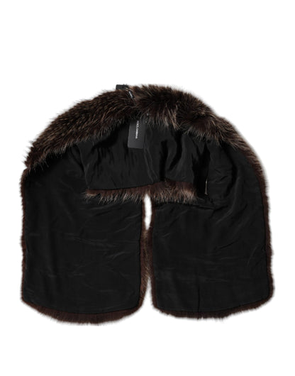 Bufanda de invierno de piel de mapache marrón
