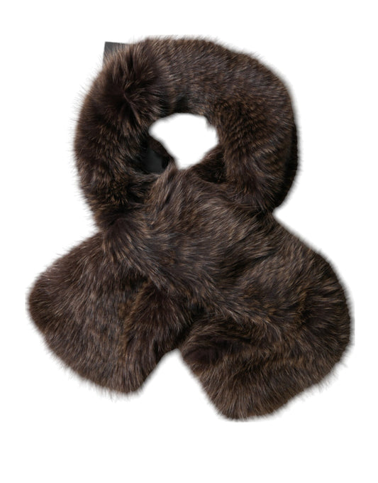Bufanda de invierno de piel de mapache marrón