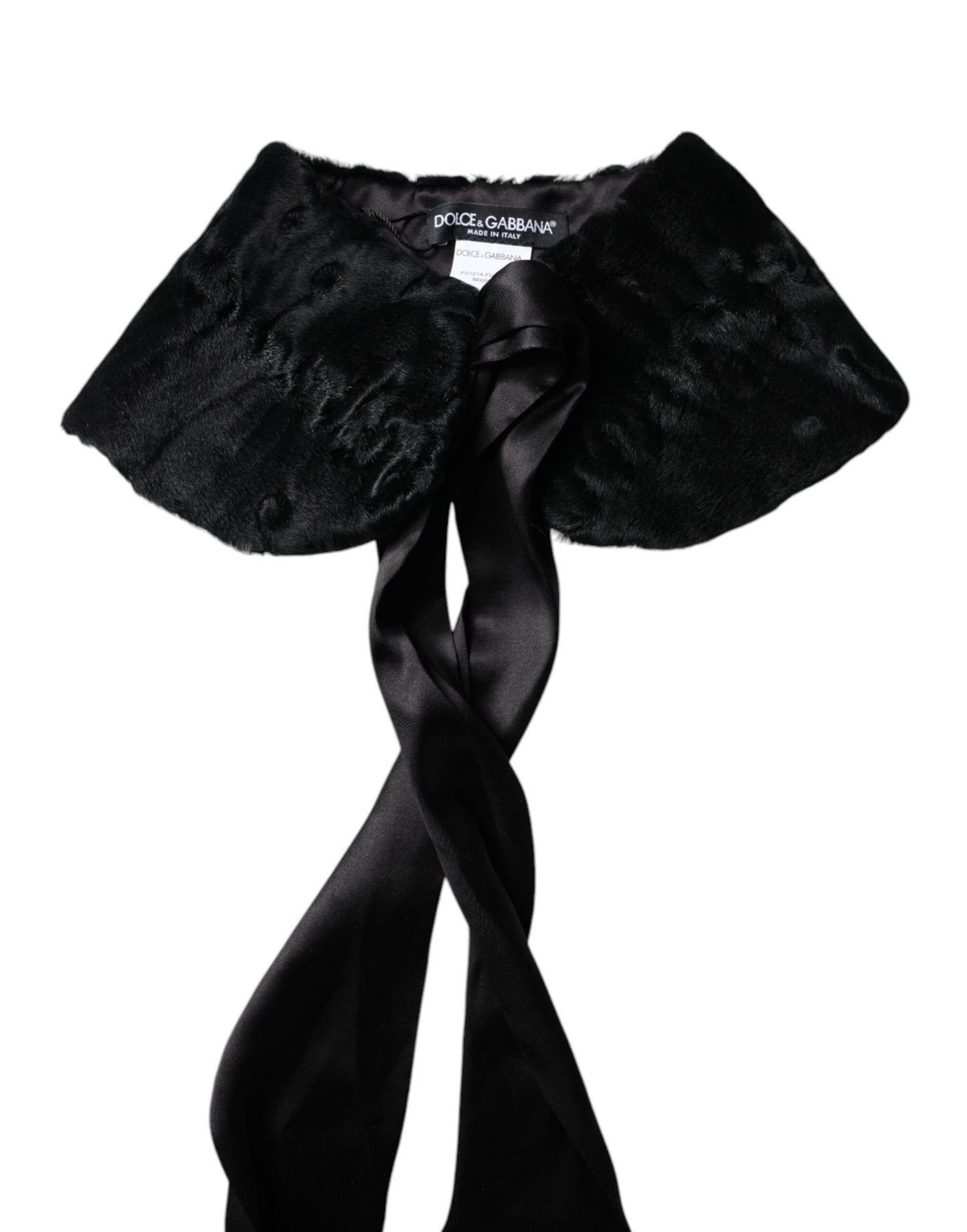 Bufanda de invierno para mujer de piel de cordero negra