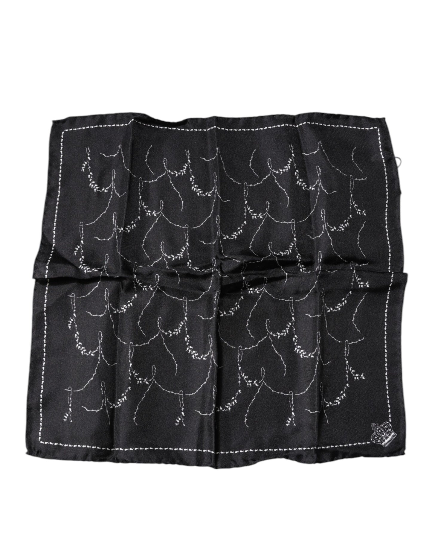 Pañuelo de seda estampado negro