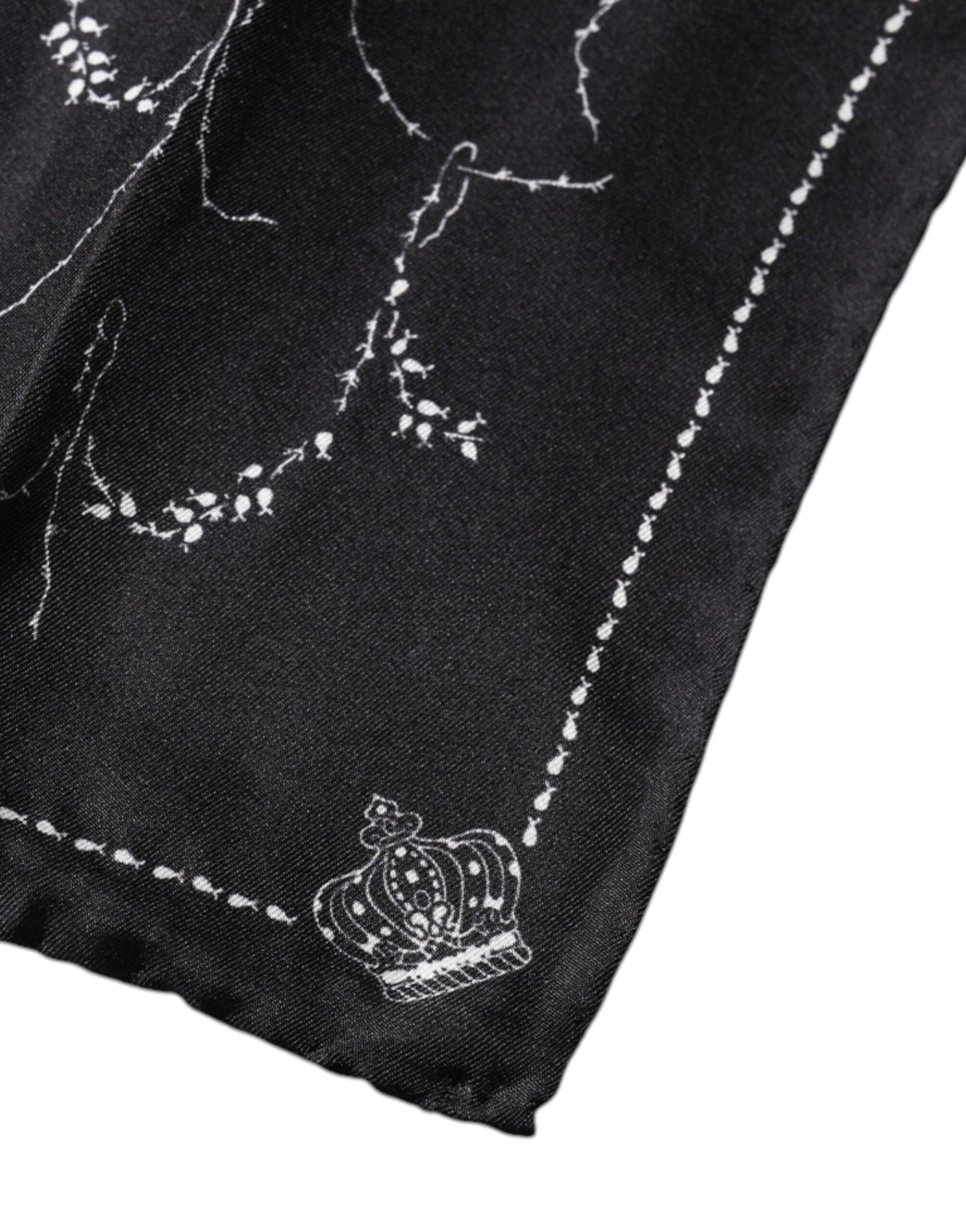 Pañuelo de seda estampado negro