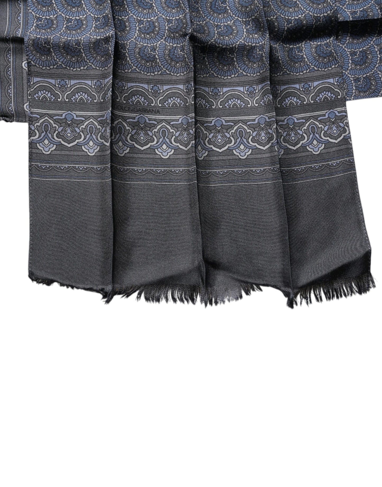 Bufanda tipo chal de seda fantasía azul oscuro