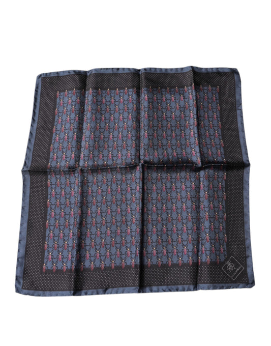Pañuelo cuadrado de escarabajo azul oscuro
