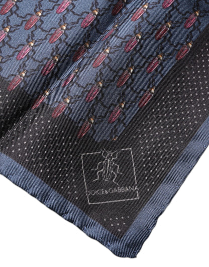 Pañuelo cuadrado de escarabajo azul oscuro