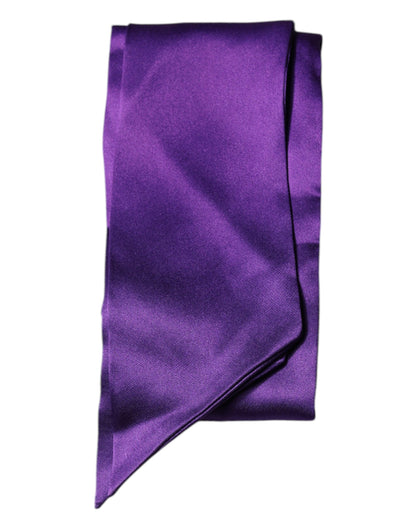 Pañuelo de cuello fino de seda satinada morada
