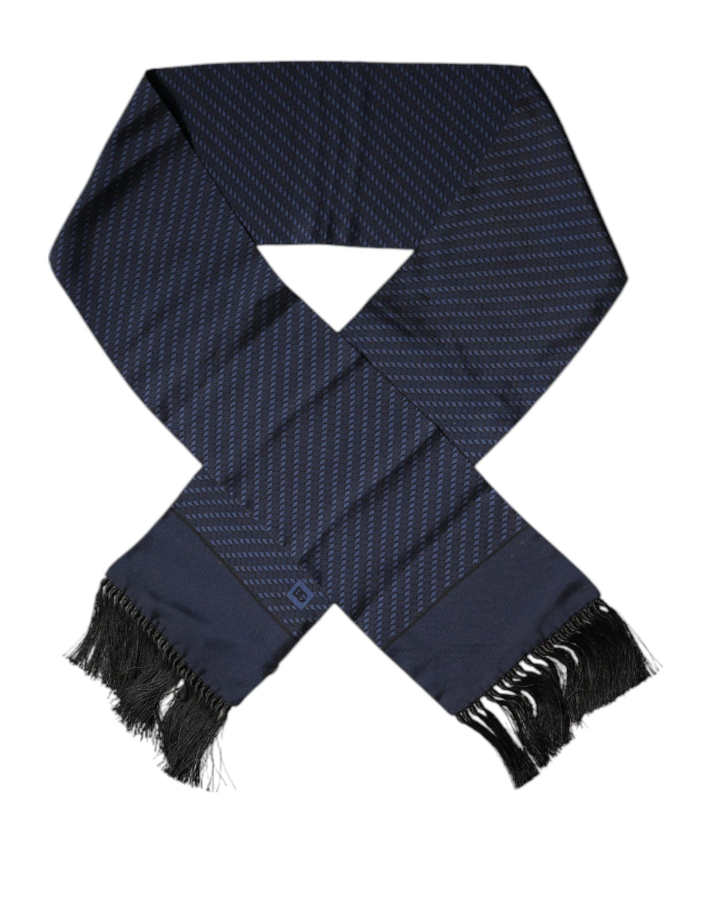 Bufanda de cuello con flecos de fantasía azul oscuro