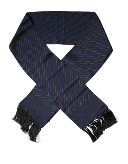Bufanda de cuello con flecos de fantasía azul oscuro